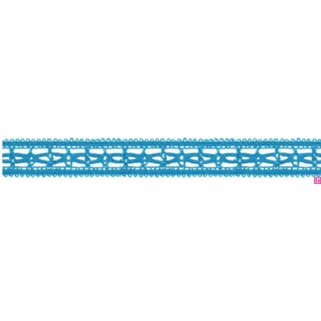 727387-0016 ENTREDOS BOLILLO NIARA 23 MM. POLIESTER 100% TURQUESA Venta en piezas de 25.00 M