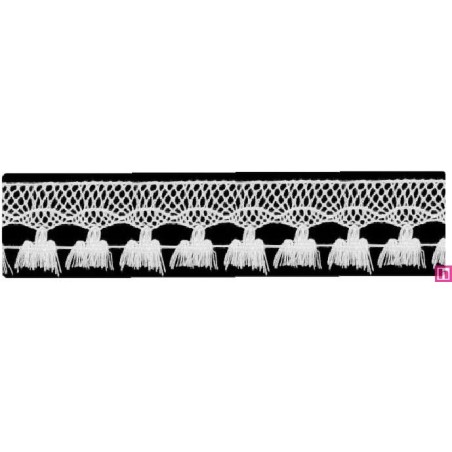 727388-001 FLECO BOLILLO SHAIRA 30 MM. POLIESTER 100% BLANCO Venta en piezas de 25.00 M