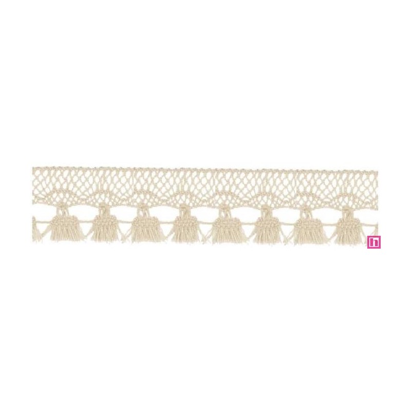 727388-003 FLECO BOLILLO SHAIRA 30 MM. POLIESTER 100% BEIG Venta en piezas de 25.00 M
