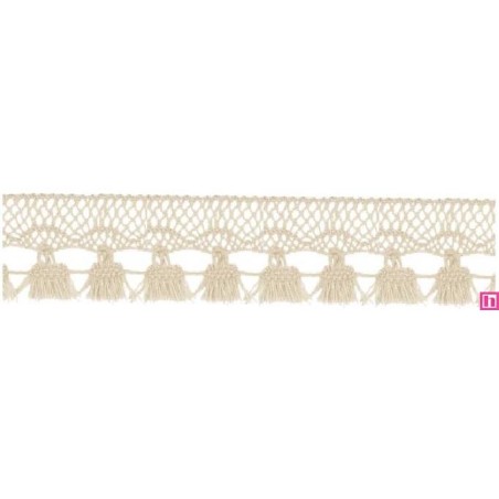 727388-003 FLECO BOLILLO SHAIRA 30 MM. POLIESTER 100% BEIG Venta en piezas de 25.00 M