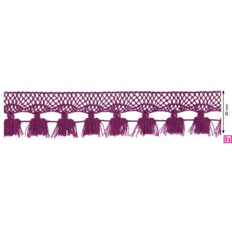 727388-068 FLECO BOLILLO SHAIRA 30 MM. POLIESTER 100% BUGANVILLA Venta en piezas de 25.00 M