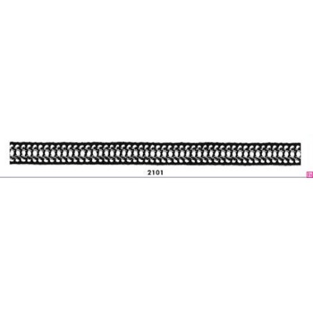 727390-2101 GALON FANTASIA ANAYA 10 MM. POLIESTER 100% NEGRO/PLATA Venta en piezas de 25.00 M