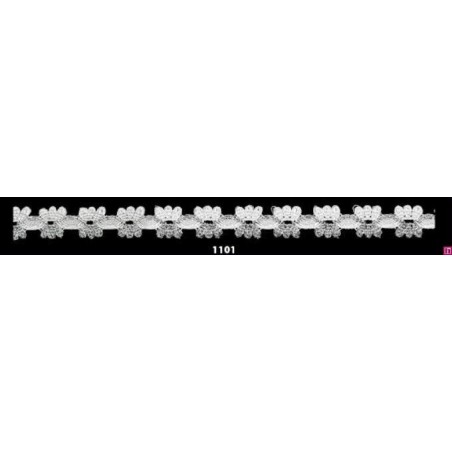 727391-1101 REMATE FANTASIA ANAYA 10 MM. POLIESTER 100% BLANCO/PLATA Venta en piezas de 25.00 M