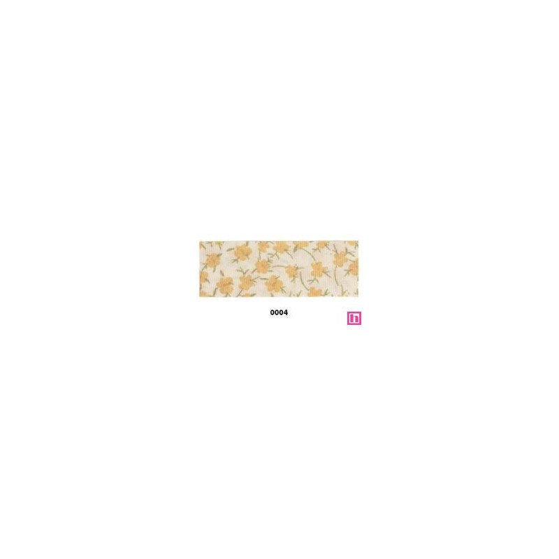 814218-25-0004 CINTA DOBLE ESTAMPADA TIZZIANA 25 MM POLIESTER 100% AMARILLO Venta en piezas de 22.80 M