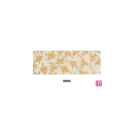 814218-25-0004 CINTA DOBLE ESTAMPADA TIZZIANA 25 MM POLIESTER 100% AMARILLO Venta en piezas de 22.80 M