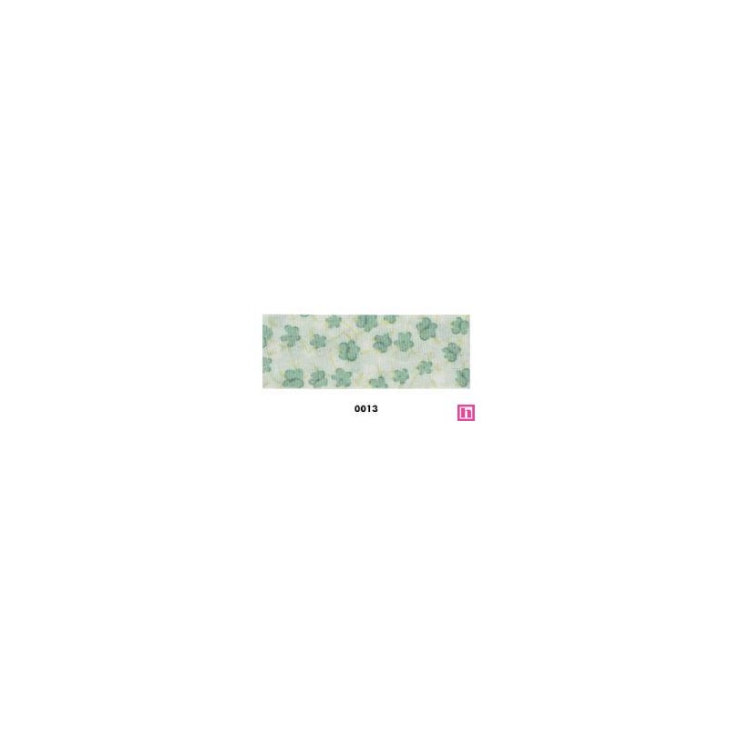 814218-25-0013 CINTA DOBLE ESTAMPADA TIZZIANA 25 MM POLIESTER 100% VERDE Venta en piezas de 22.80 M