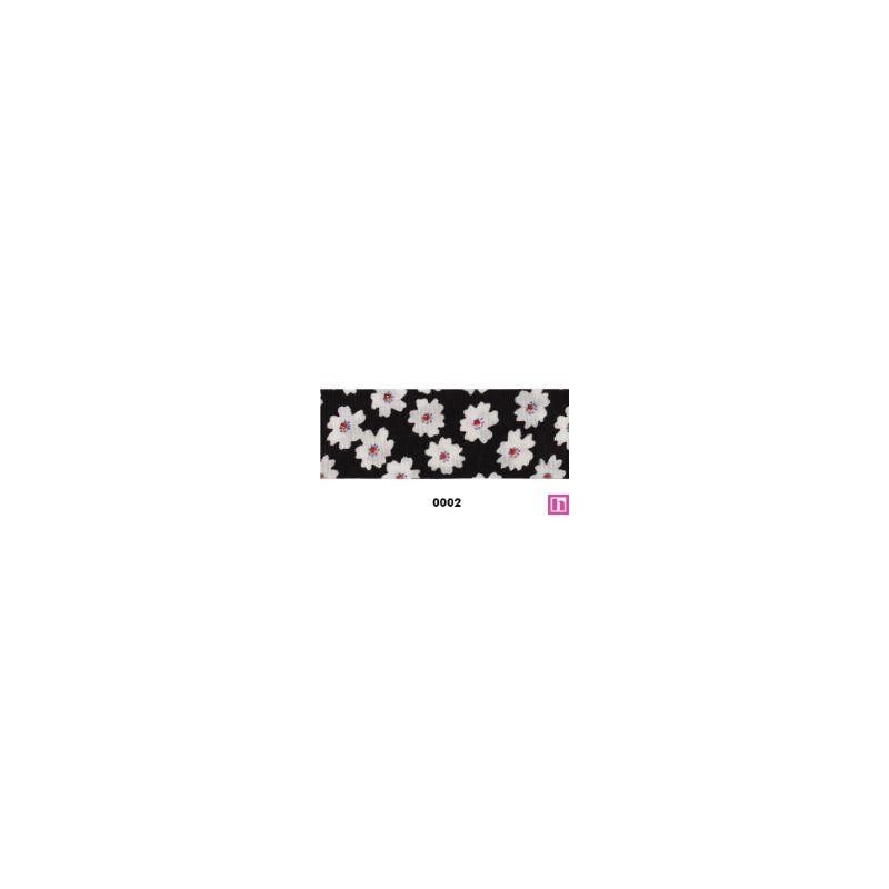 814219-25-0002 CINTA DOBLE ESTAMPADA MAGGIE 25 MM POLIESTER 100% NEGRO Venta en piezas de 22.80 M