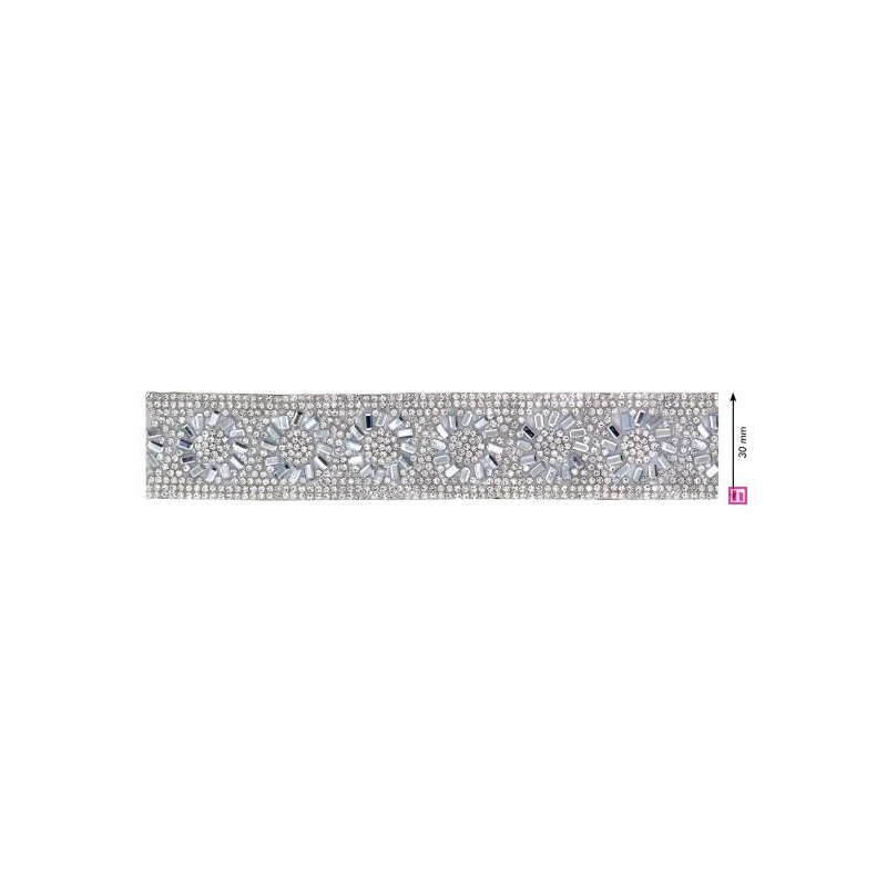 856191-0101 GALON TERMOADHESIVO ABEBA 30 MM. BROSS+CRISTAL NEUTRO Venta en piezas de 5.00 M