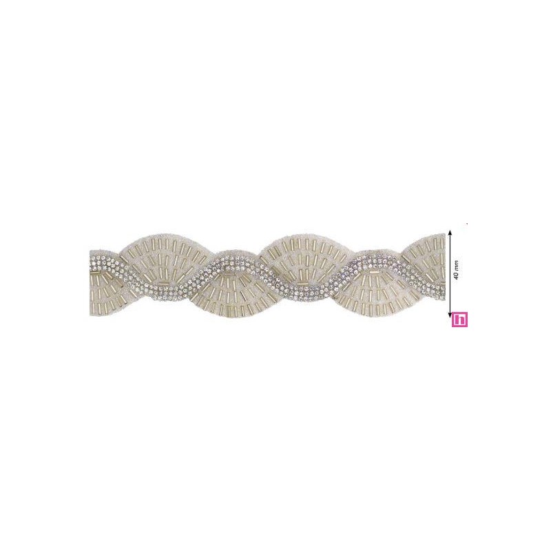 856193-0101 GALON TERMOADHESIVO ABEBA 30 MM. BROSS+CRISTAL NEUTRO Venta en piezas de 5.00 M