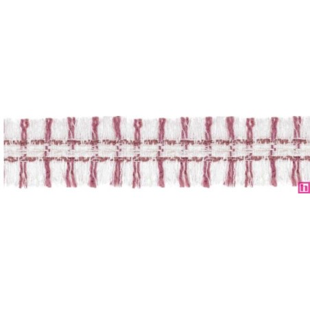 901033-06 GALON FLECO FANTASIA JASIRA 42 MM. POLIESTER 100% NATURAL/ROSA Venta en piezas de 10.00 M