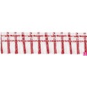 901034-09 FLECO FANTASIA JASIRA 45 MM. POLIESTER 100% NATURAL/ROJO Venta en piezas de 10.00 M