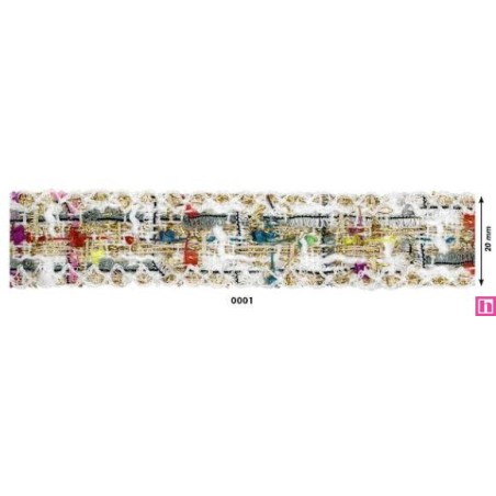 901035-01 GALON FANTASIA KEVIN 30 MM. POLIESTER 100% BLANCO Venta en piezas de 18.00 M