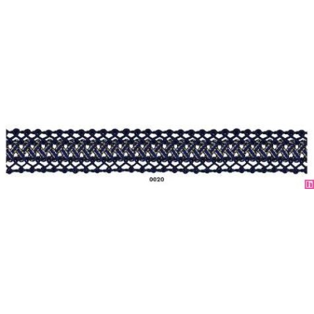 902074-0020 GALON FANTASIA UMAX 25 MM. POLIESTER 100% MARINO/DORADO Venta en piezas de 18.00 M