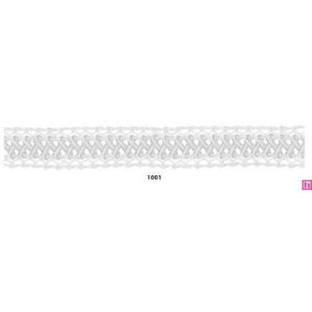 902074-1001 GALON FANTASIA UMAX 25 MM. POLIESTER 100% BLANCO/PLATA Venta en piezas de 18.00 M