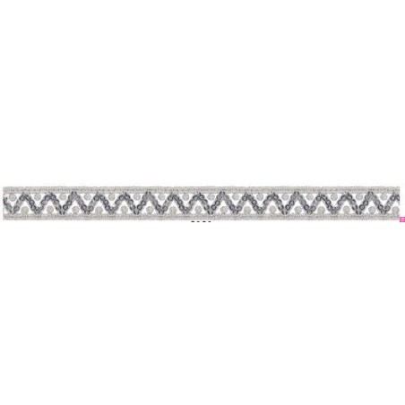 908500-0101 GALON FANTASIA KISAI 13 MM. POLIESTER + POLIETILENO PLATA Venta en piezas de 13.70 M