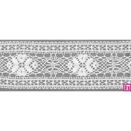 9294-0 ENTREDOS BOLILLO ZEZA 55 MM. ALGODON 100% BLANCO Venta en piezas de 25.00 M