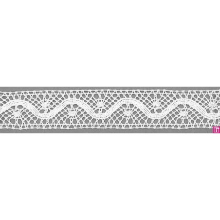 9309-0 ENTREDOS BOLILLO JACKY 25 MM. ALGODON 100% BLANCO Venta en piezas de 25.00 M