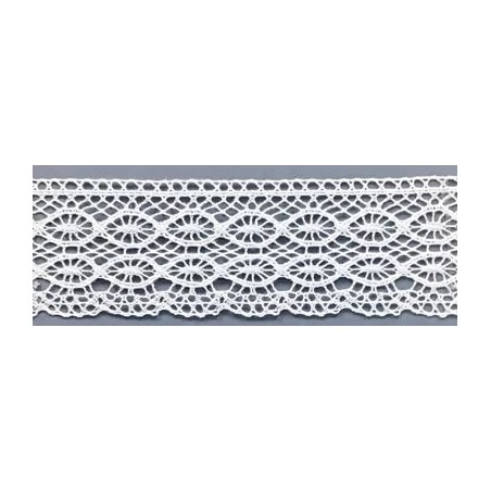 9318-000 PUNTILLA BOLILLO ENEBRO 45 MM. ALGODON 100% BLANCO Venta en piezas de 25.00 M