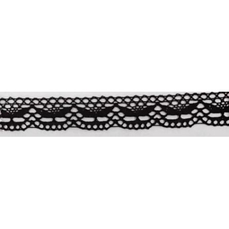 9328-004 PUNTILLA BOLILLO DAIKON 20 MM. ALGODON 100% NEGRO Venta en piezas de 25.00 M