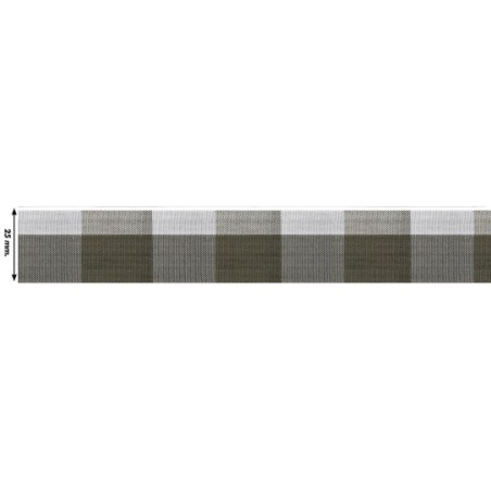 941204-25-0053 CINTA FANTASIA SAGITTA 25 MM. POLIESTER 50%-ALGODÓN 50% TOPO Venta en piezas de 22.70 M