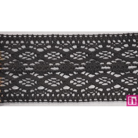 9480-4 ENTREDOS BOLILLO OSMARY 70 MM. ALGODON 100% NEGRO Venta en piezas de 25.00 M