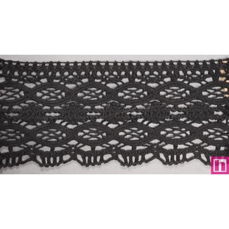 9481-4 PUNTILLA BOLILLO OSMARY 70 MM. ALGODON 100% NEGRO Venta en piezas de 25.00 M