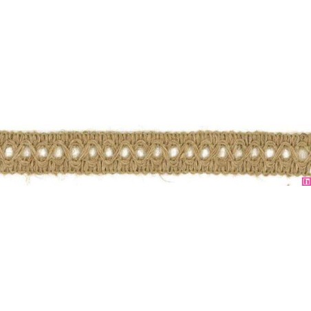 9547 GALON YUTE LEIRE 20 MM ALGODON 100% YUTE 95%-ACRILICO 5% CRUDO Venta en piezas de 25.00 M
