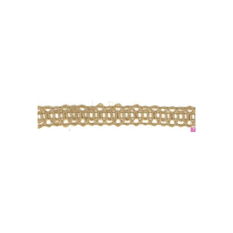 9549 GALON YUTE LEIRE 20 MM ALGODON 100% YUTE 95%-ACRILICO 5% CRUDO Venta en piezas de 25.00 M