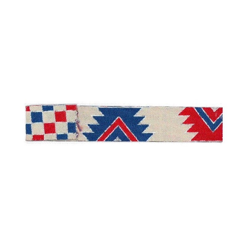 9568-40-1 CINTA REVERSIBLE ETNICA 40 MM. POLIESTER 100% BEIG/AZUL/ROJO Venta en piezas de 15.00 M