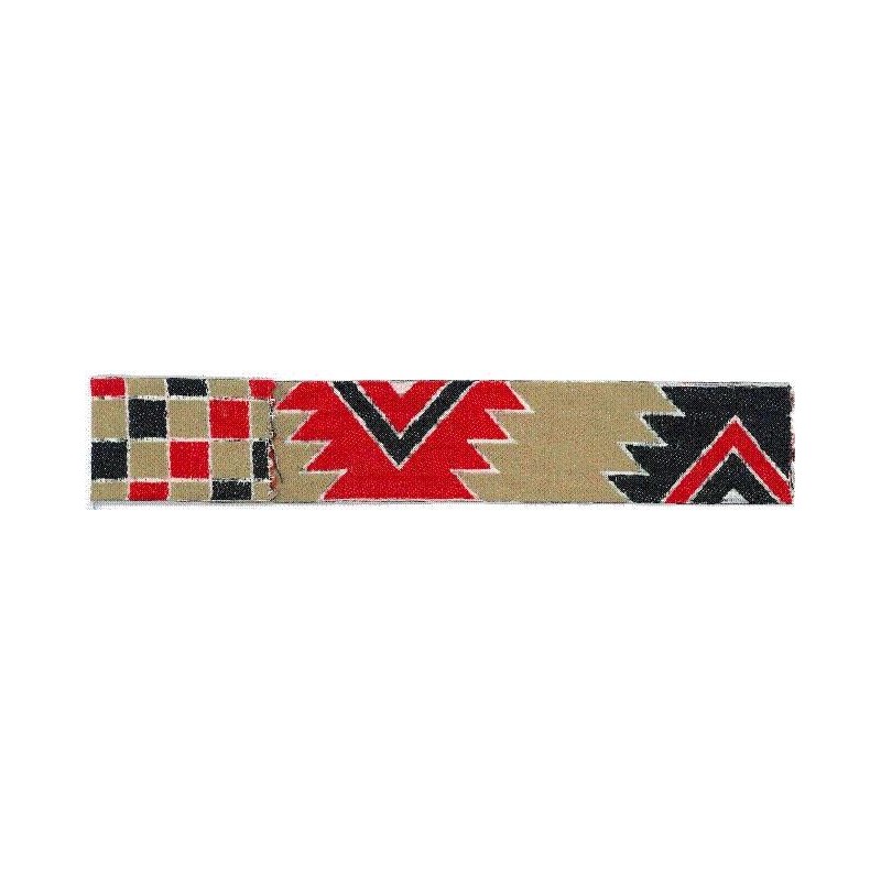 9568-40-4 CINTA REVERSIBLE ETNICA 40 MM. POLIESTER 100% CAMEL/ROJO/NEGRO Venta en piezas de 15.00 M