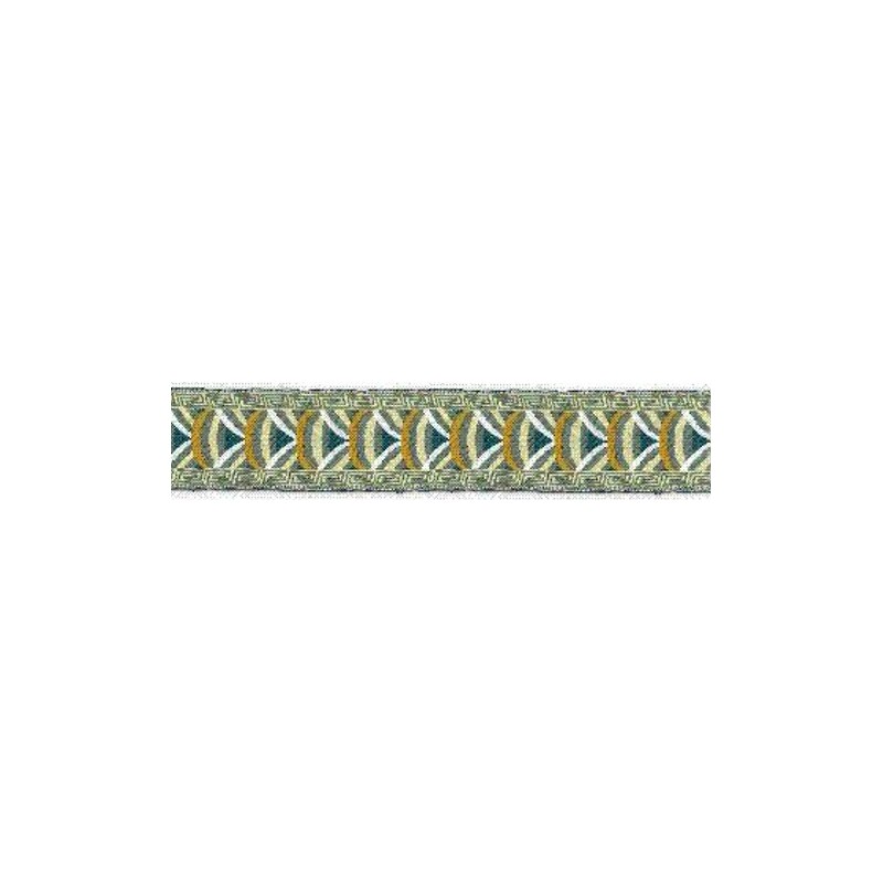 9569-24-1 TAPACOSTURAS ETNICO 24 MM. POLIESTER 100% VERDE Venta en piezas de 15.00 M