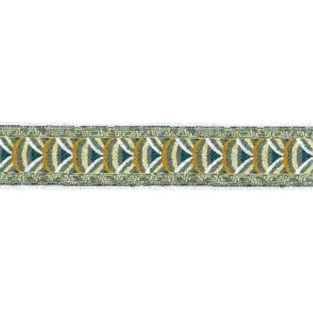 9569-24-1 TAPACOSTURAS ETNICO 24 MM. POLIESTER 100% VERDE Venta en piezas de 15.00 M