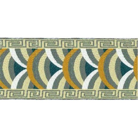 9569-65-1 TAPACOSTURAS ETNICO 65 MM. POLIESTER 100% VERDE Venta en piezas de 15.00 M