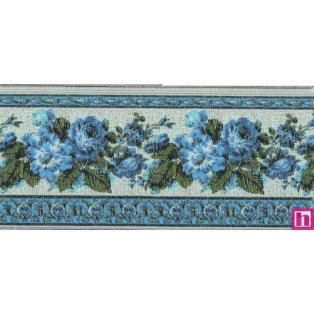 9587-48-2 TAPACOSTURAS JACQUARD VINTAGE 48 MM. POLIESTER - CELESTE Venta en piezas de 15.00 M