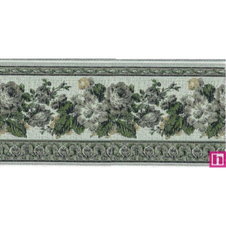 9587-48-3 TAPACOSTURAS JACQUARD VINTAGE 48 MM. POLIESTER - VERDE Venta en piezas de 15.00 M