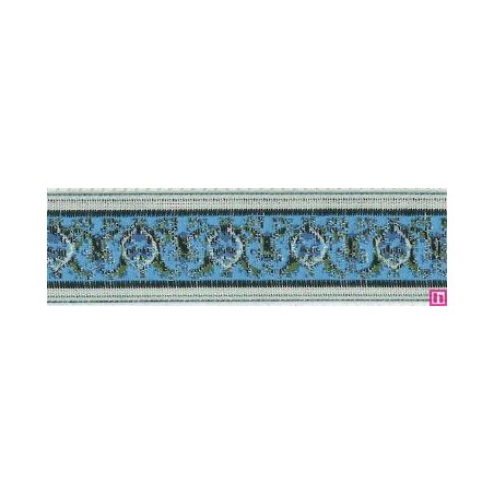 9588-15-2 TAPACOSTURAS JACQUARD VINTAGE 15 MM. POLIESTER - CELESTE Venta en piezas de 15.00 M