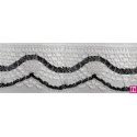 9622-008 PUNTILLA BOLILLO KEILY 45 MM. POLIESTER 100% BLANCO/MARINO Venta en piezas de 25.00 M