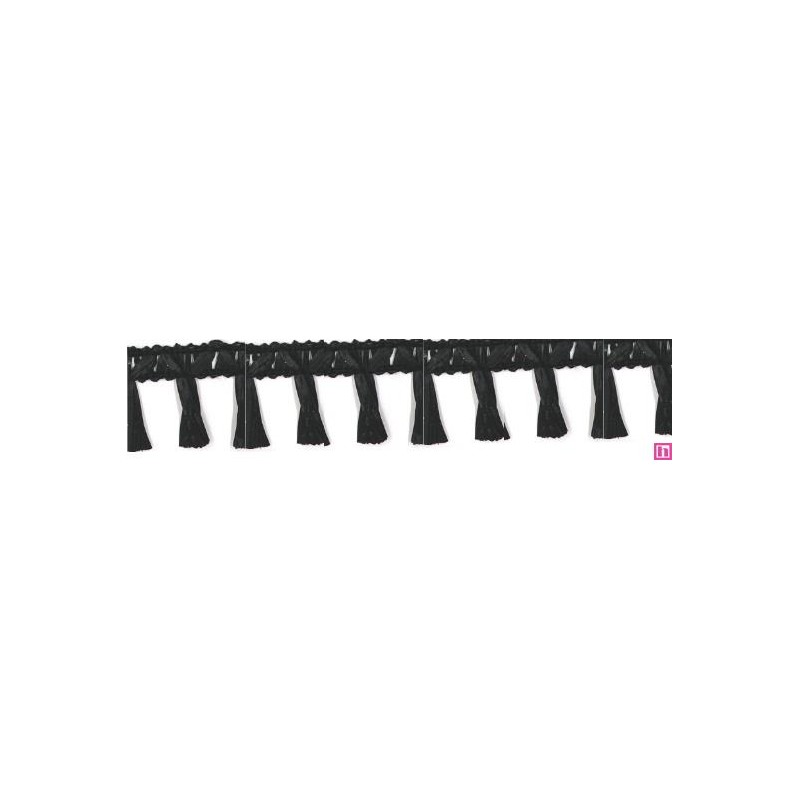 9670-92 FLECO FANTASIA JOHARI 40 MM. VISCOSA 90%-ACRILICO 10% NEGRO Venta en piezas de 12.50 M
