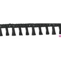 9670-92 FLECO FANTASIA JOHARI 40 MM. VISCOSA 90%-ACRILICO 10% NEGRO Venta en piezas de 12.50 M