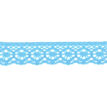 9702-21 PUNTILLA BOLILLO AURORA 30 MM. ALGODON 100% CELESTE Venta en piezas de 25.00 M