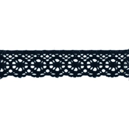 9702-22 PUNTILLA BOLILLO AURORA 30 MM. ALGODON 100% MARINO Venta en piezas de 25.00 M