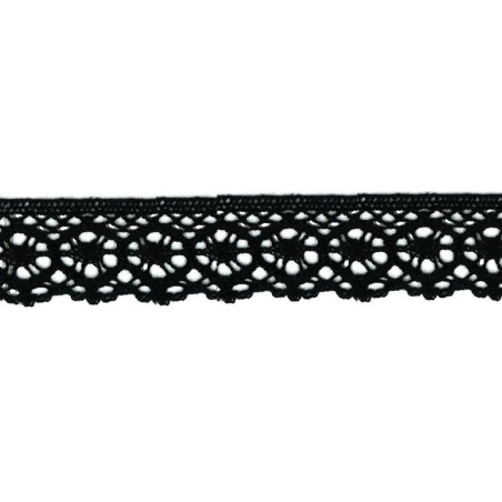 9702-4 PUNTILLA BOLILLO AURORA 30 MM. ALGODON 100% NEGRO Venta en piezas de 25.00 M