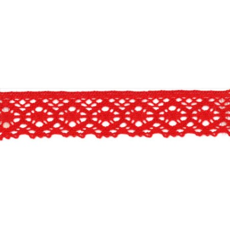 9702-5 PUNTILLA BOLILLO AURORA 30 MM. ALGODON 100% ROJO Venta en piezas de 25.00 M