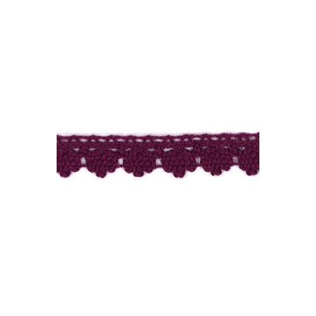 9706-33 PUNTILLA BOLILLO DIEGO 12 MM. ALGODON 100% VINO Venta en piezas de 25.00 M