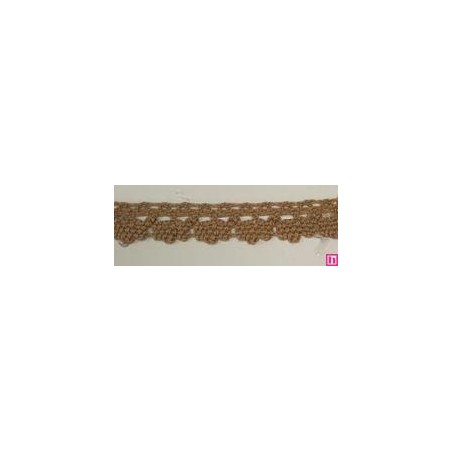 9706-70 PUNTILLA BOLILLO DIEGO 12 MM. ALGODON 100% CAMEL Venta en piezas de 25.00 M