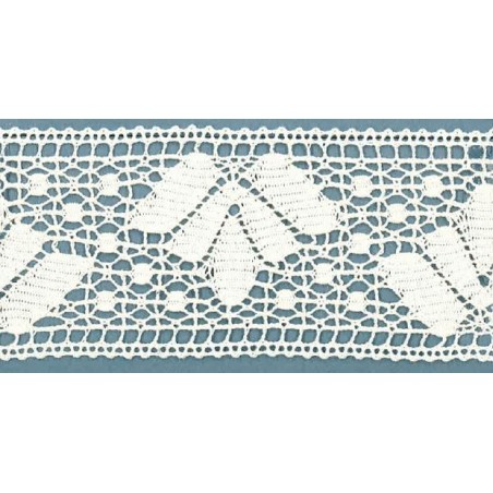 9707-0 ENTREDOS BOLILLO CHARO 65 MM. ALGODON 100% BLANCO Venta en piezas de 25.00 M