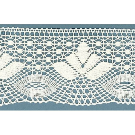 9708-0 PUNTILLA BOLILLO CHARO 75 MM. ALGODON 100% BLANCO Venta en piezas de 25.00 M