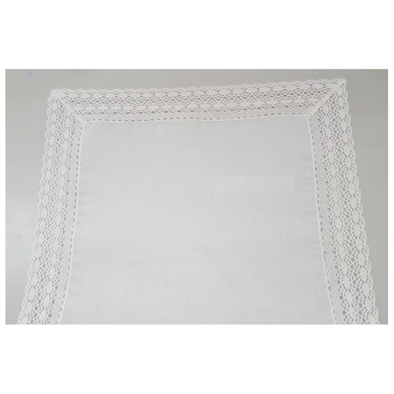 982998-000 PAÑUELO ENCAJE ALGODON 100% BLANCO Venta en piezas de 1.00 U