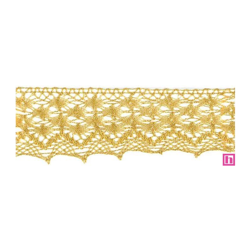 9919-95 PUNTILLA BOLILLO 45 MM MOANA METALOPLASTICO 100% ORO Venta en piezas de 25.00 M