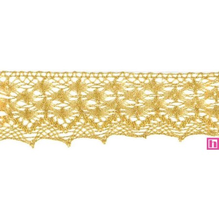 9919-95 PUNTILLA BOLILLO 45 MM MOANA METALOPLASTICO 100% ORO Venta en piezas de 25.00 M